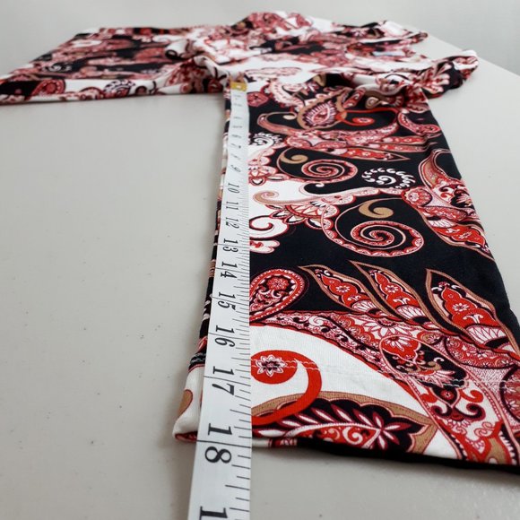 Chico’s Spicy Red Paisley Layering Tee - Picture 7 of 14